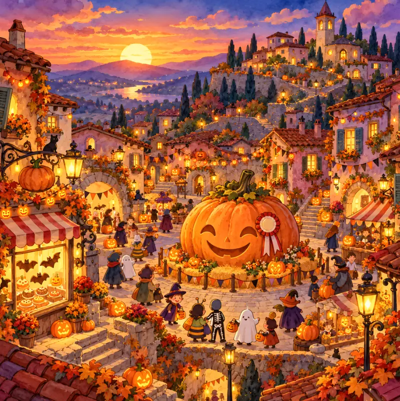 Pagina 7: il paese di Zuccabella la notte di Halloween